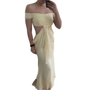 Jovani Off the Shoulder Dress Ivory